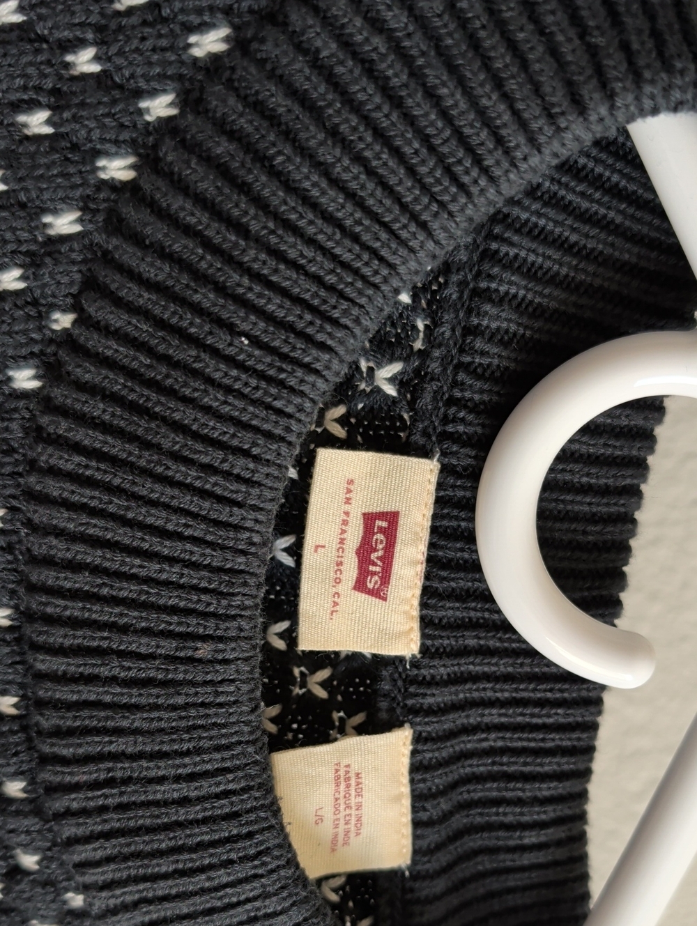 Levi's Women's Black Knit Crewneck with White Stitch Detail